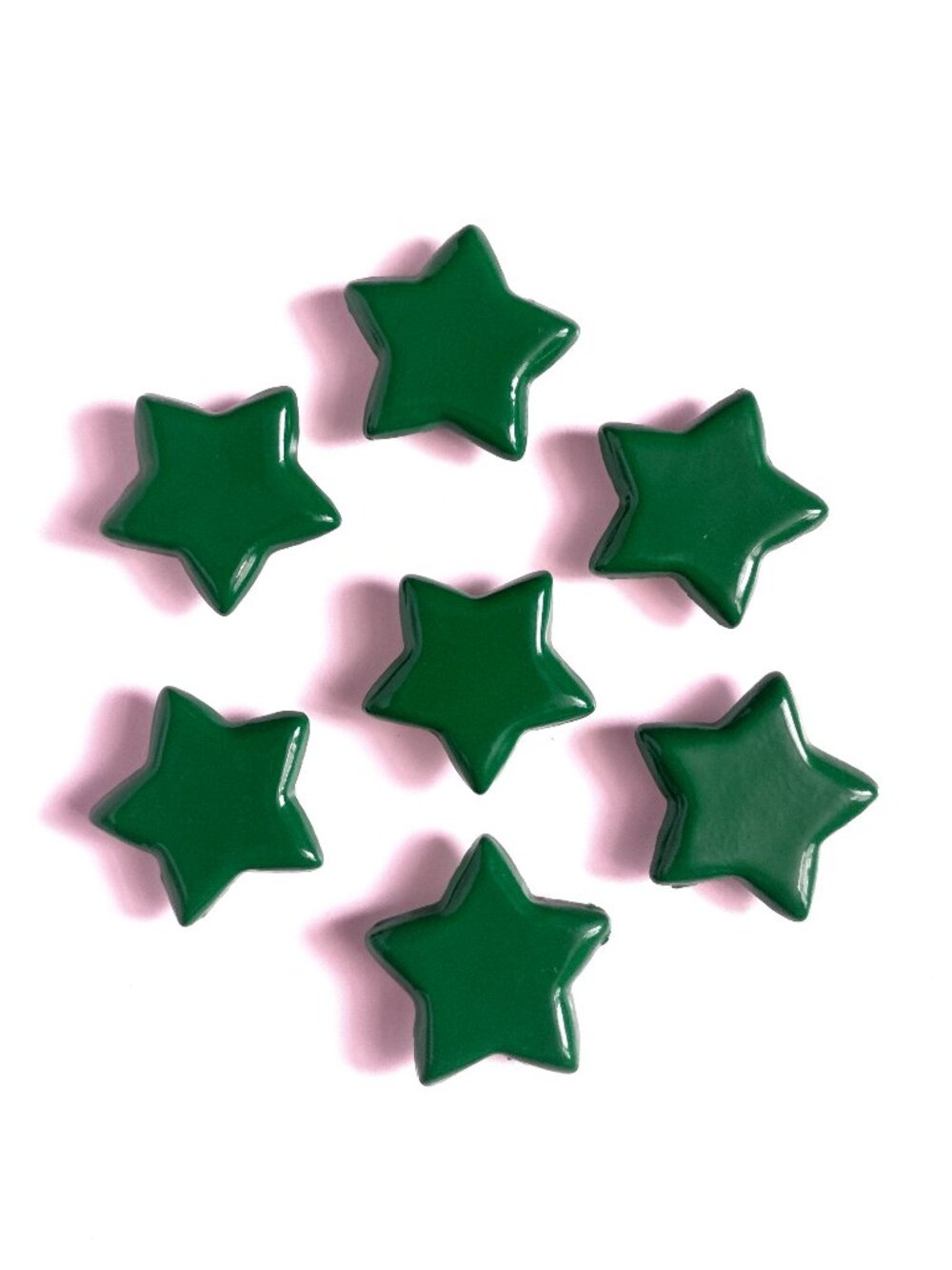 Green Star Button Covers, 7, Retro 90s Clothing Upcycle Maximalist Fashion 1.25"